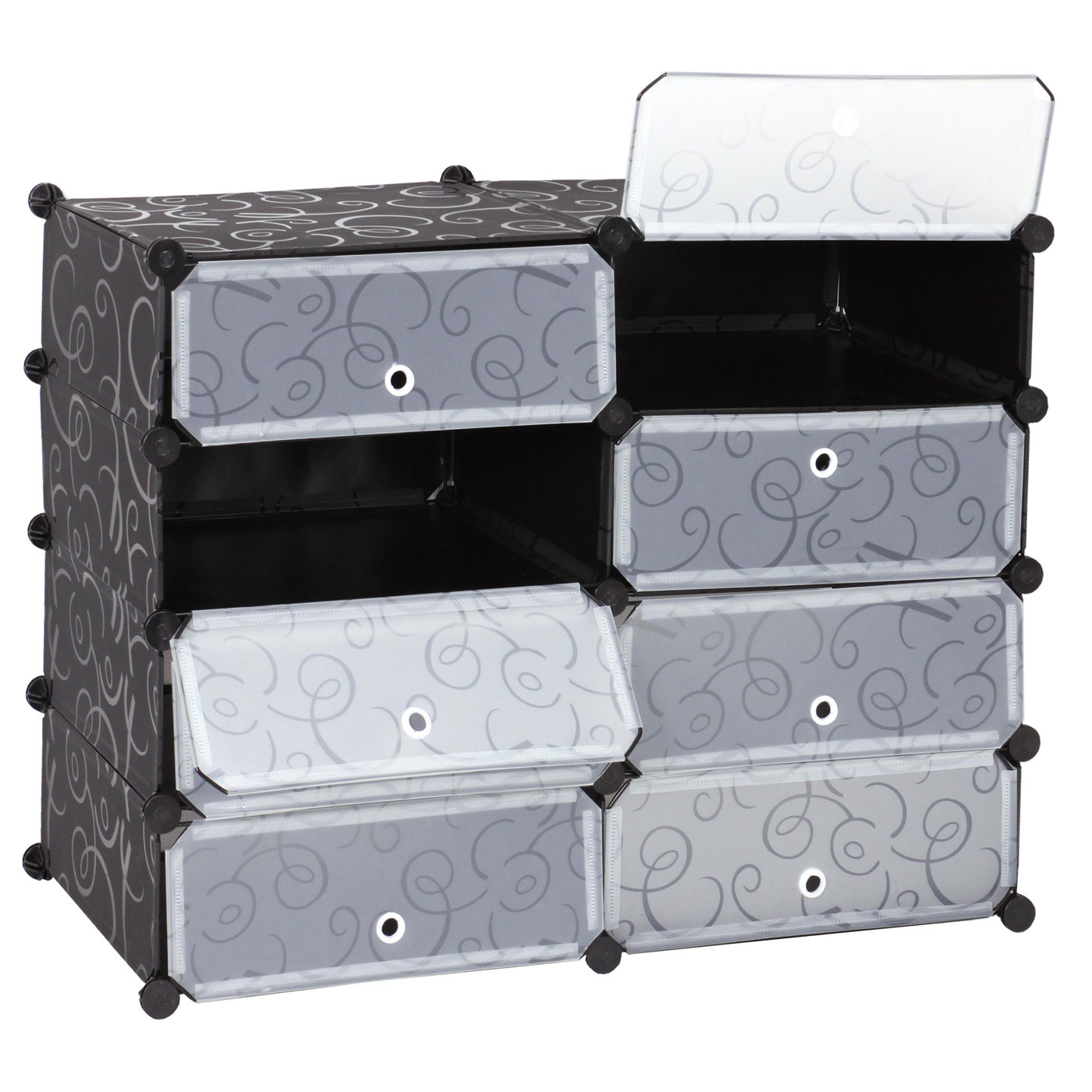 Schuhschrank MCW-B66, Schuhablage Schrank Steckregal Aufbewahrung, 8 Fächer 73x92x36cm ~ schwarz