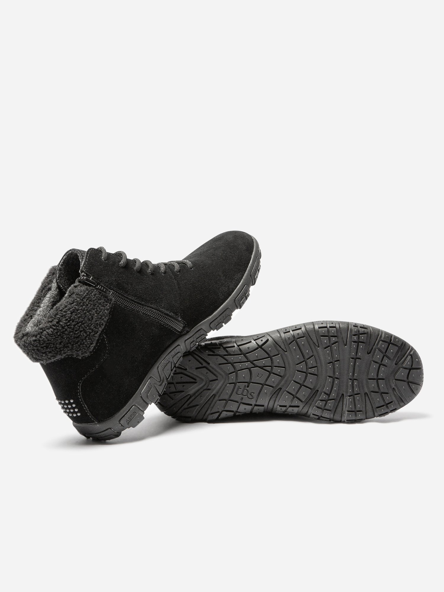 Boots Femme Doublée Feutrine Cuir Noir