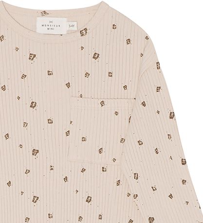 Monsieur Mini Bluse - Off White m. Chokolade