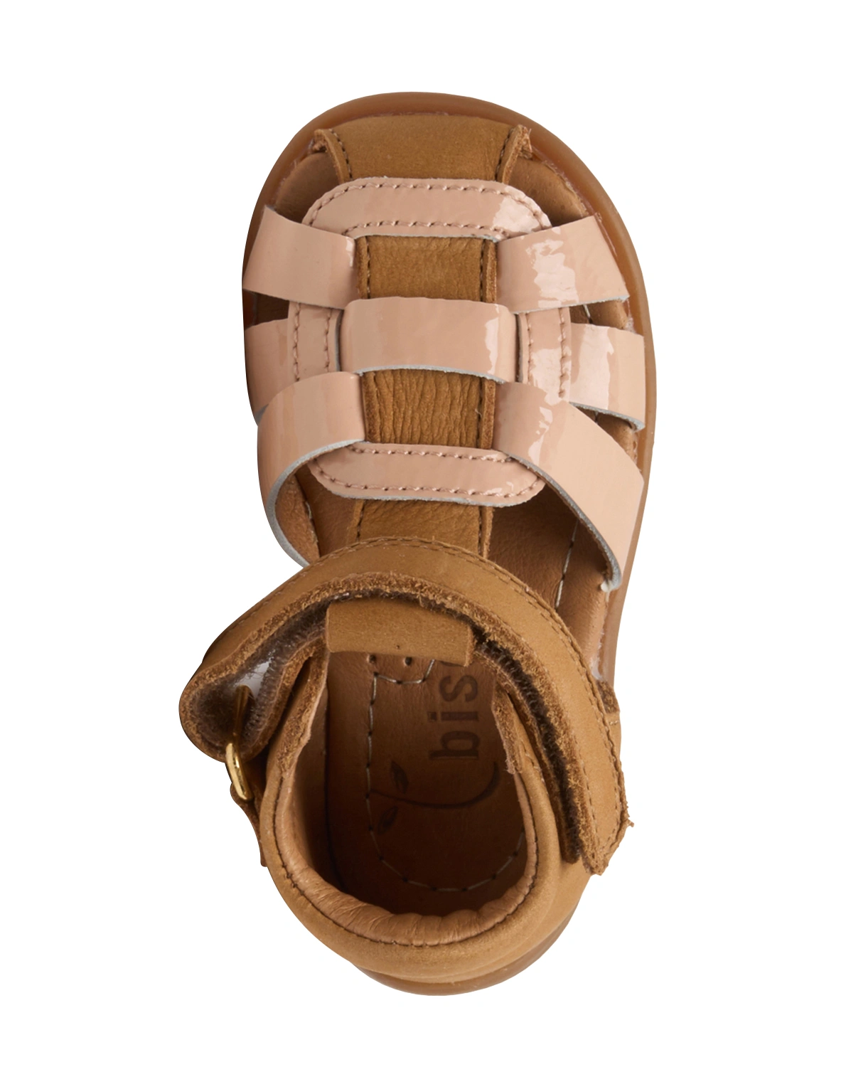 Lauflern-Sandalen JESSIE mit Zehenschutz in cognac
