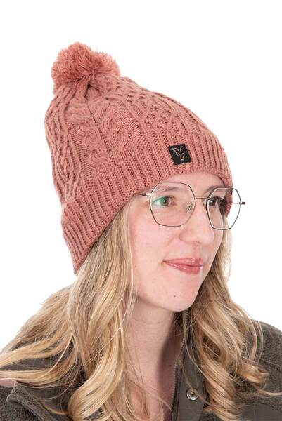 Bonnet Fox Ladies Knitted Bobble