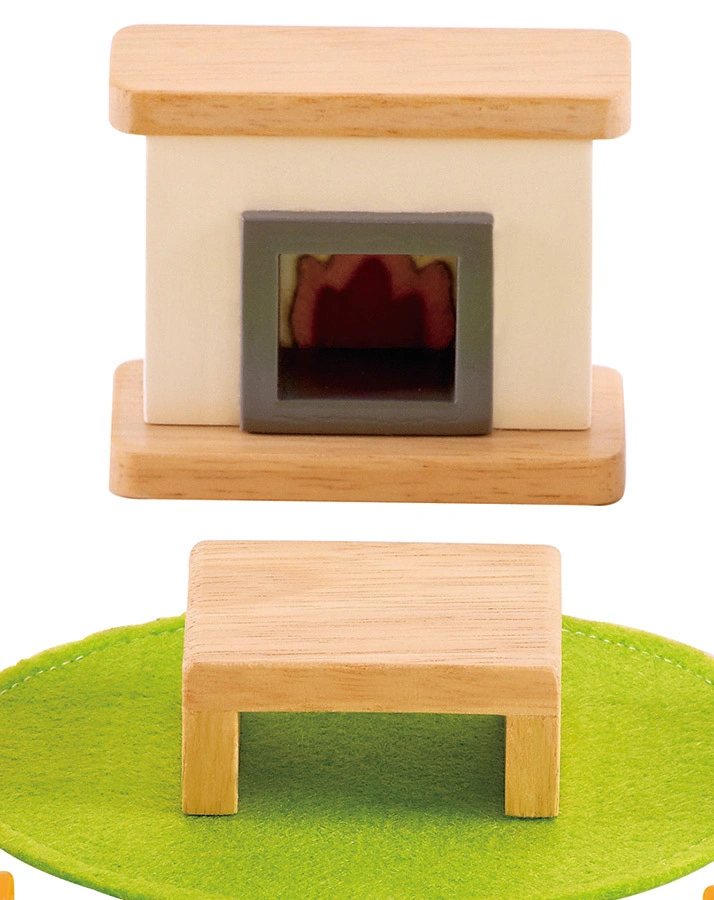 Wohnzimmer 9-teilig aus Holz in bunt