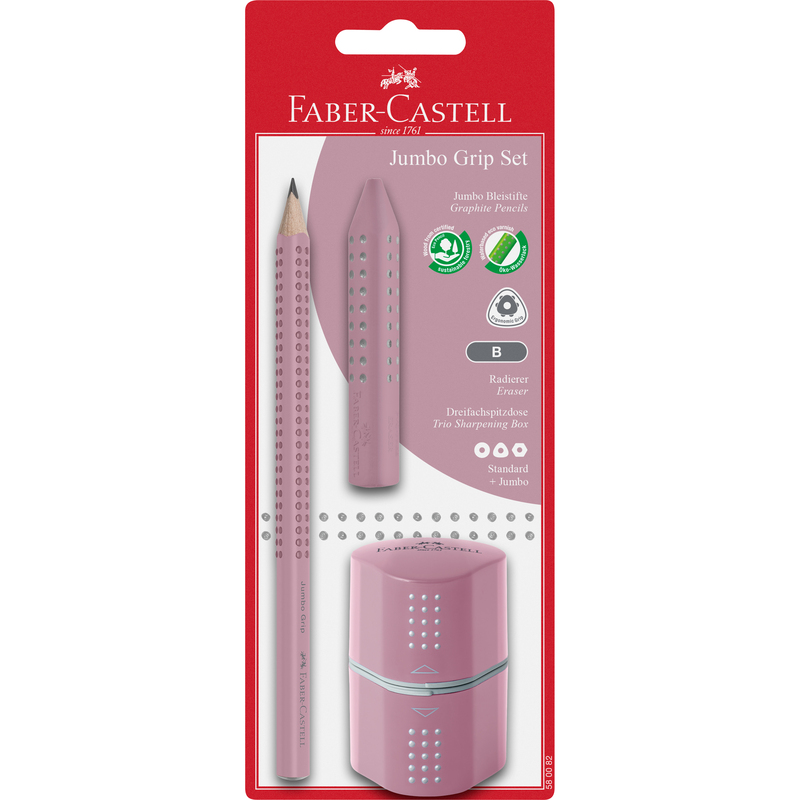 Faber-Castell Bleistift-Set Jumbo Grip, B, rose shadows