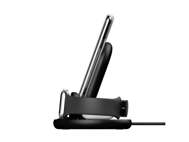 Belkin BoostCharge - Trådløs opladningsstander - 7.5 Watt - sort - for Apple AirPods; AirPods Pro; iPhone 11, 12, 7, 8, SE, X, XR, XS, XS Max; Watch