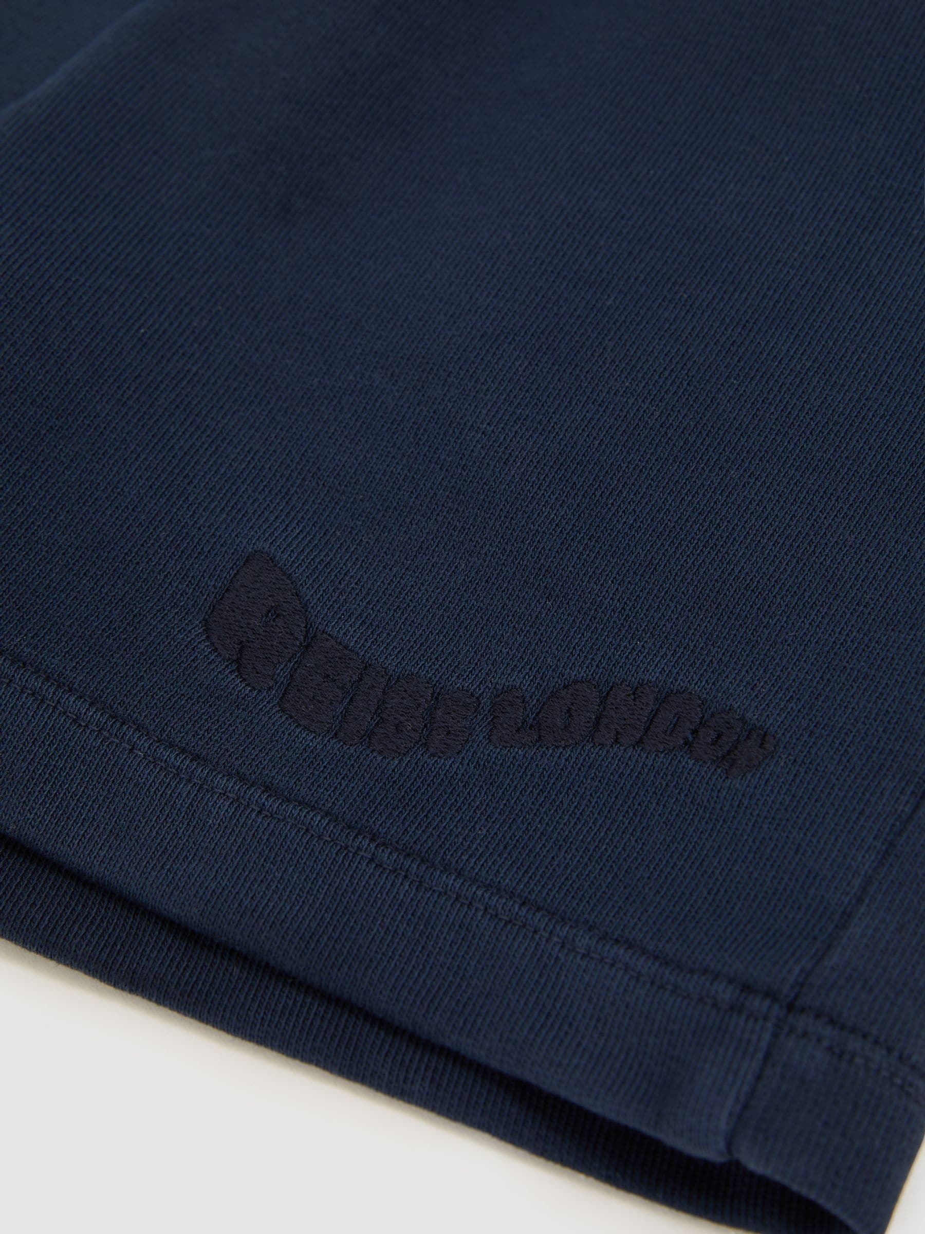 Verwassen marineblauw - Reiss Perry Cotton Brand-Embroidered Shorts