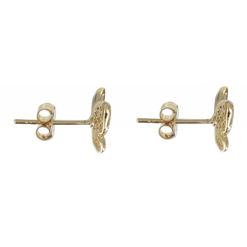 Boucles d'Oreilles Plaqué Or Papillon Ajouré et Strass