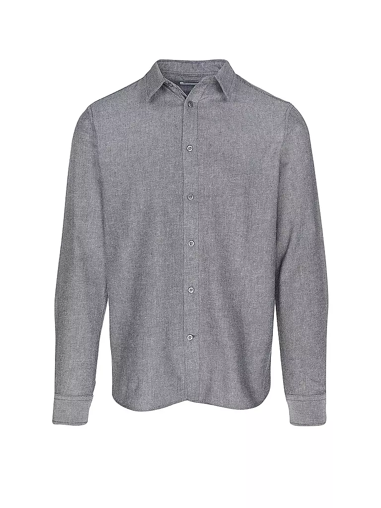 KNOWLEDGE COTTON APPAREL Flanellhemd Slim Fit grau