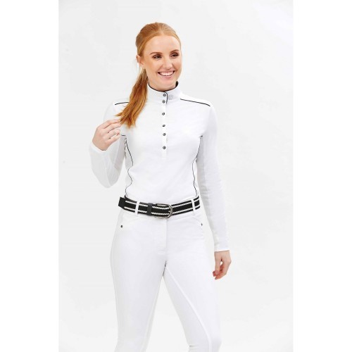 Camisa de competição feminina Sadie, branca