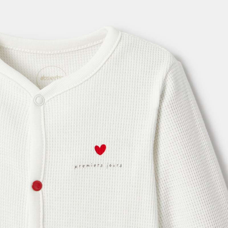 Dors-bien en coton nid d'abeille blanc naissance Absorba Blanc