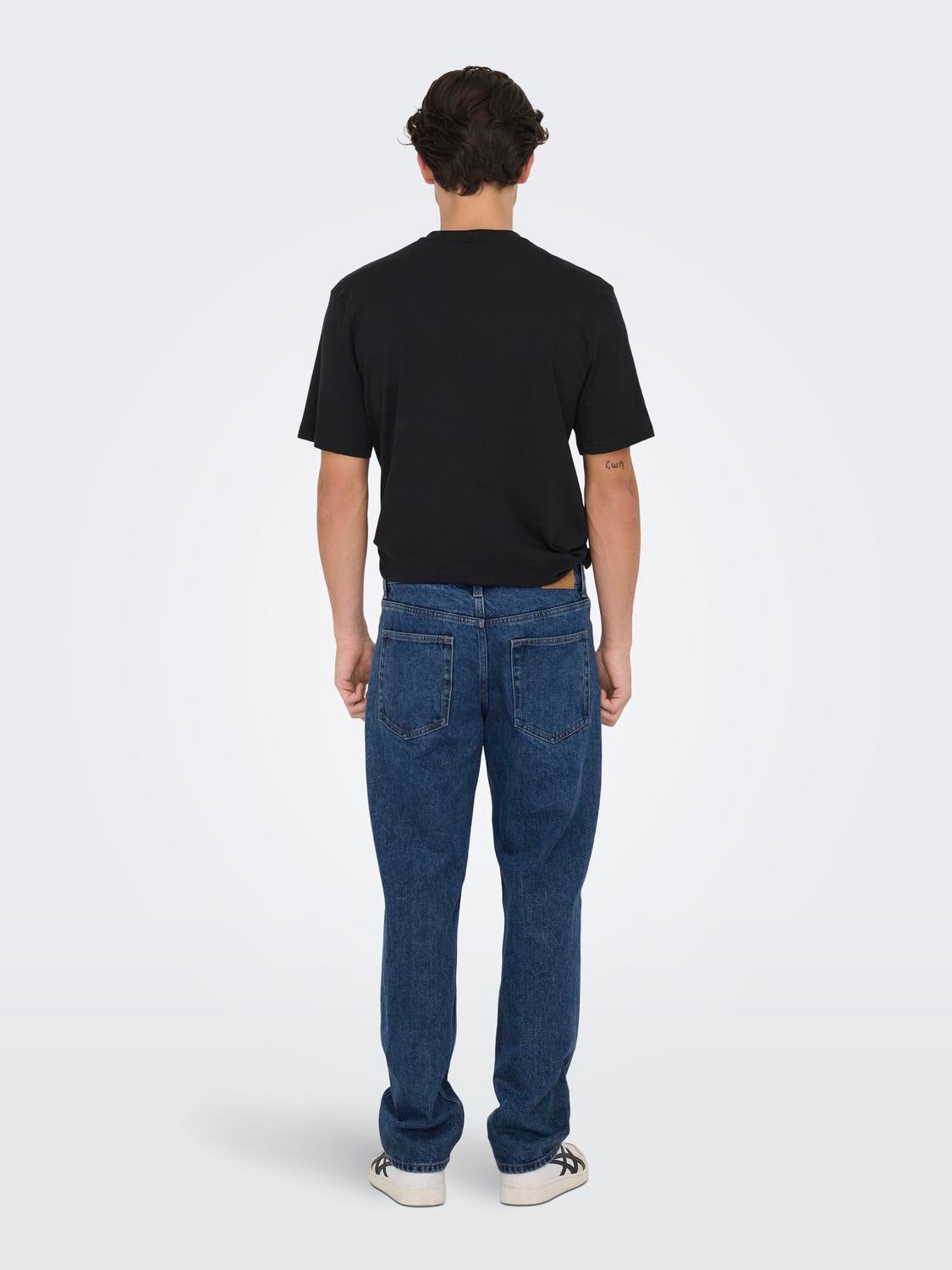 ONSEDGE Mittlere Taille Gerade geschnitten Jeans Medium Blue Denim