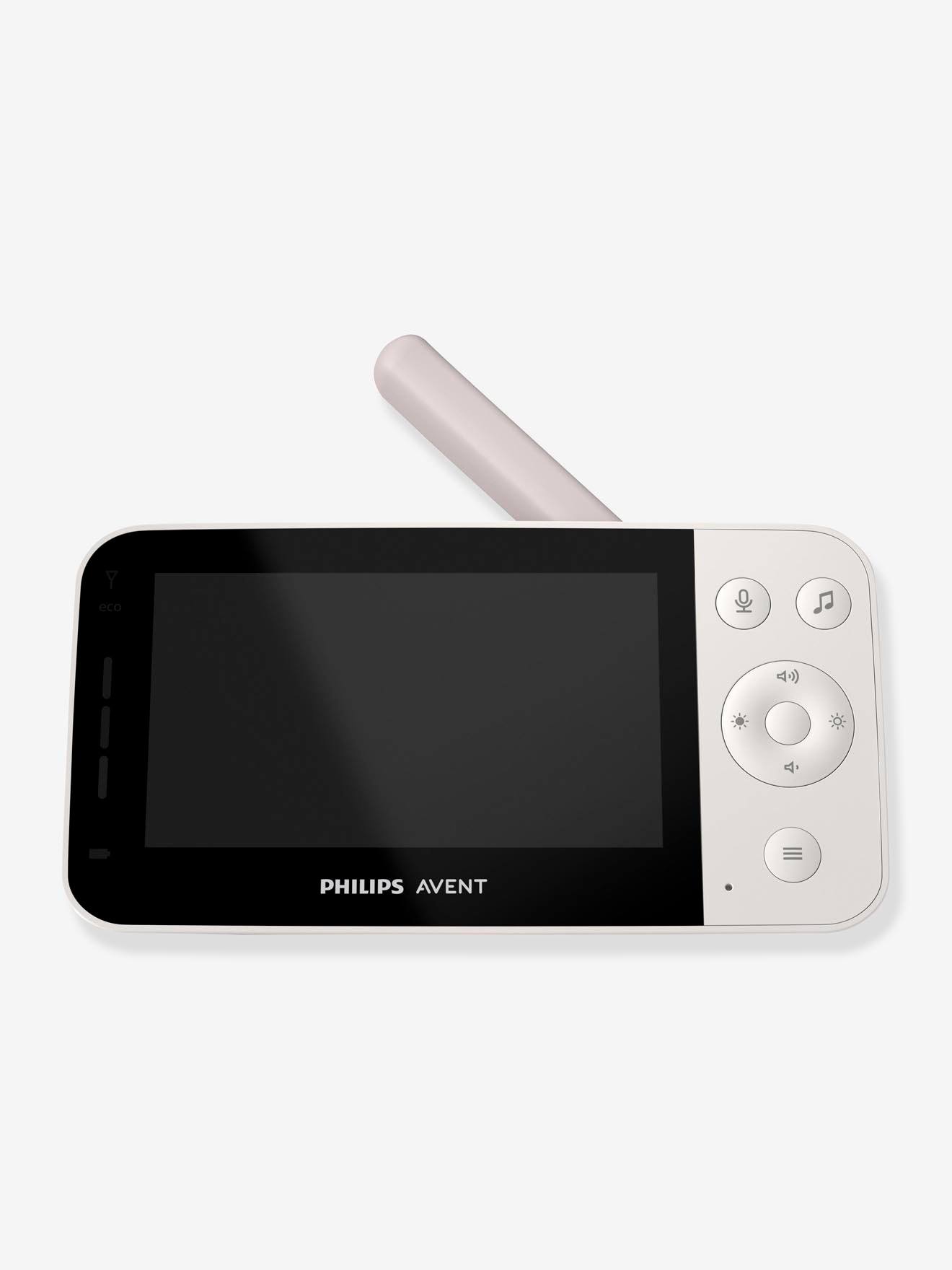 Monitor de vídeo digital para bebês Philips AVENT SCD921, branco claro liso com padrões.