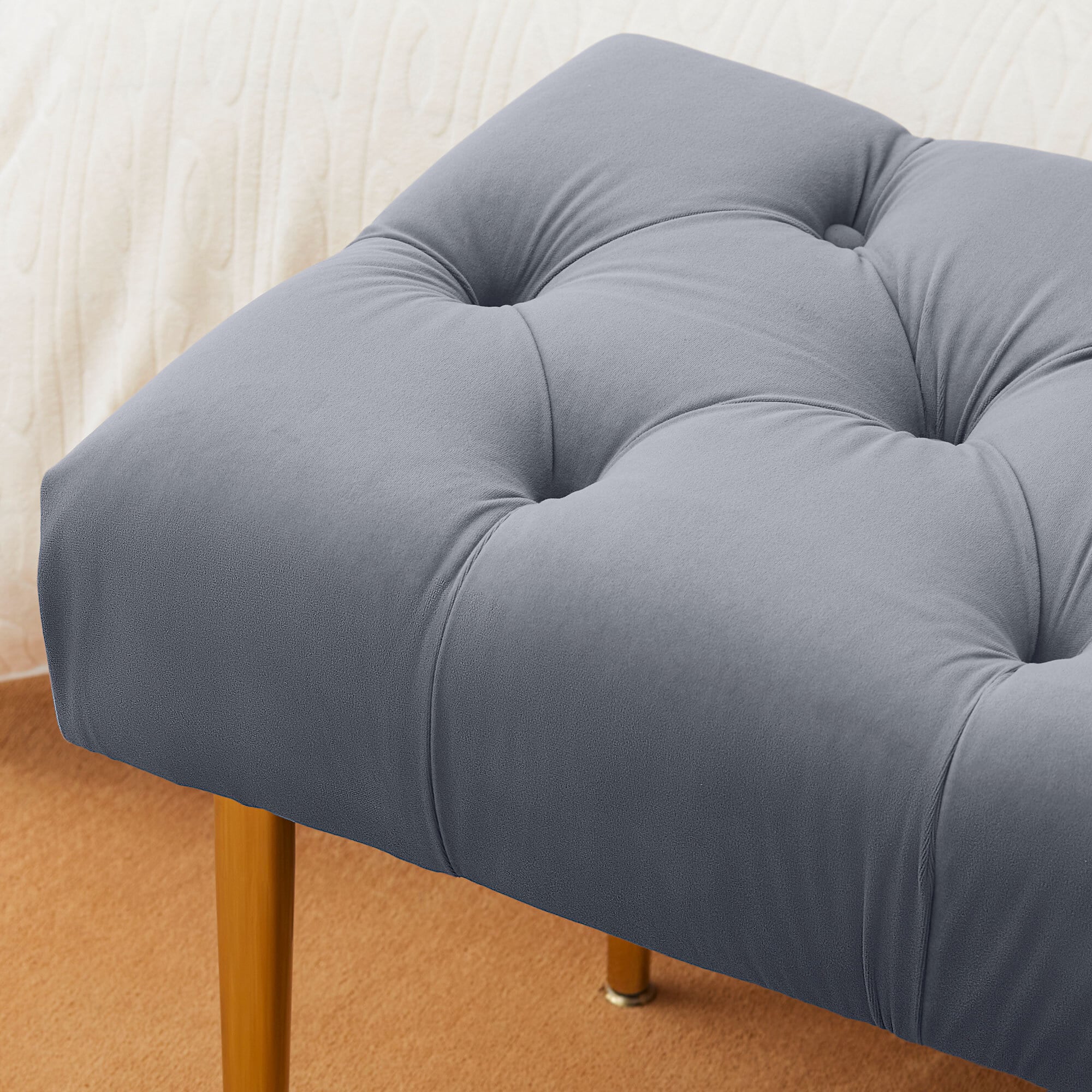 HOMCOM Sitzbank mit Metallfüßen grau 115L x 46B x 49H cm