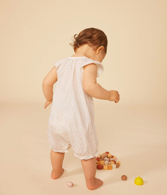 Combinaison courte imprimé fleurs en coton bébé