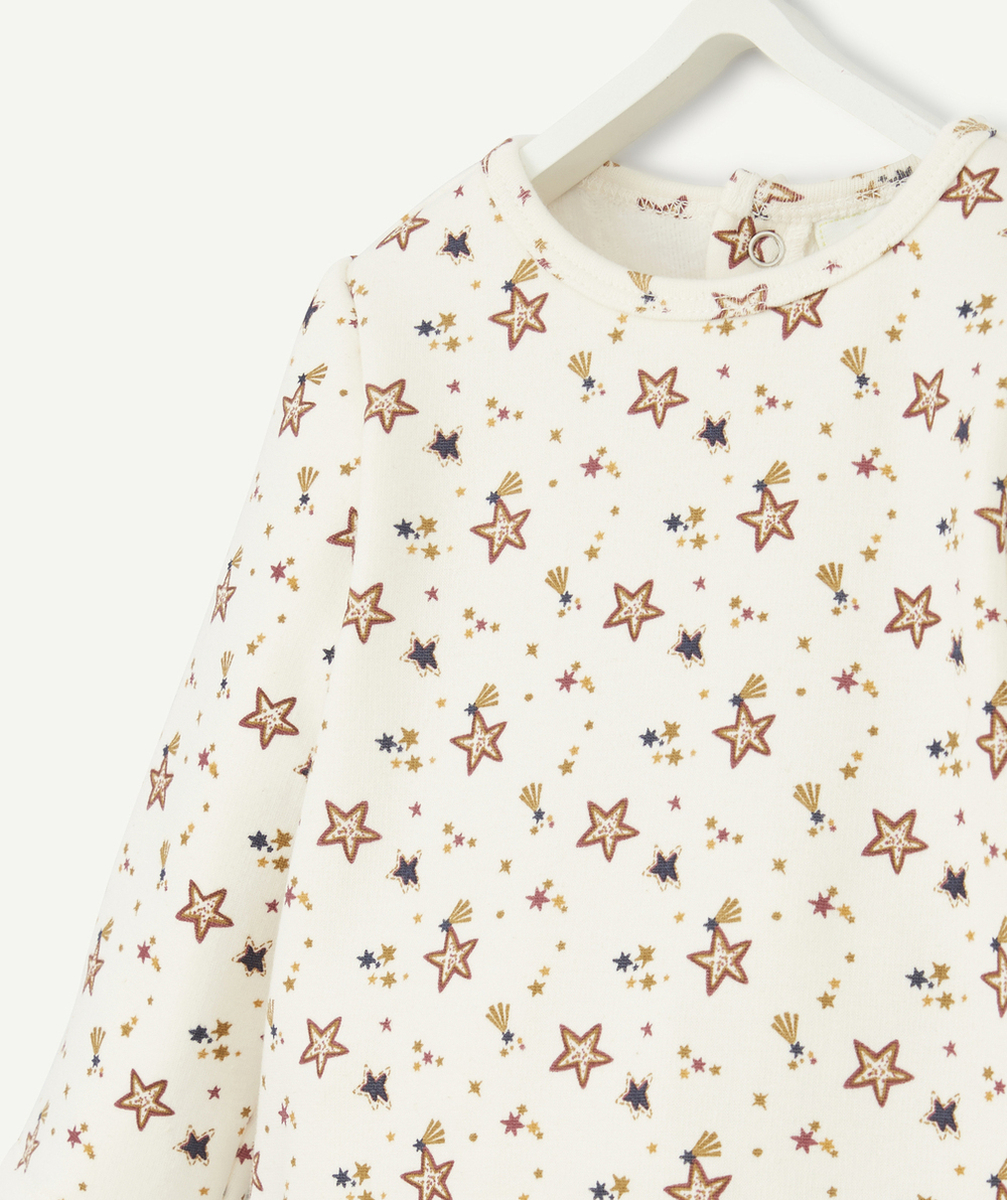 DORS BIEN DE NOËL BLANC EN FIBRES RECYCLÉES IMPRIMÉ ÉTOILES