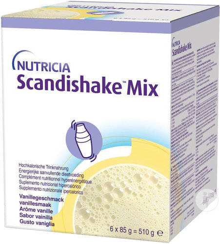Nutricia Scandishake Mix Poudre Hyperénergétique Arome Vanille Sachets 6x85g