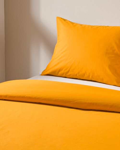 housse de couette en coton doux 140x200/220 jaune ocre