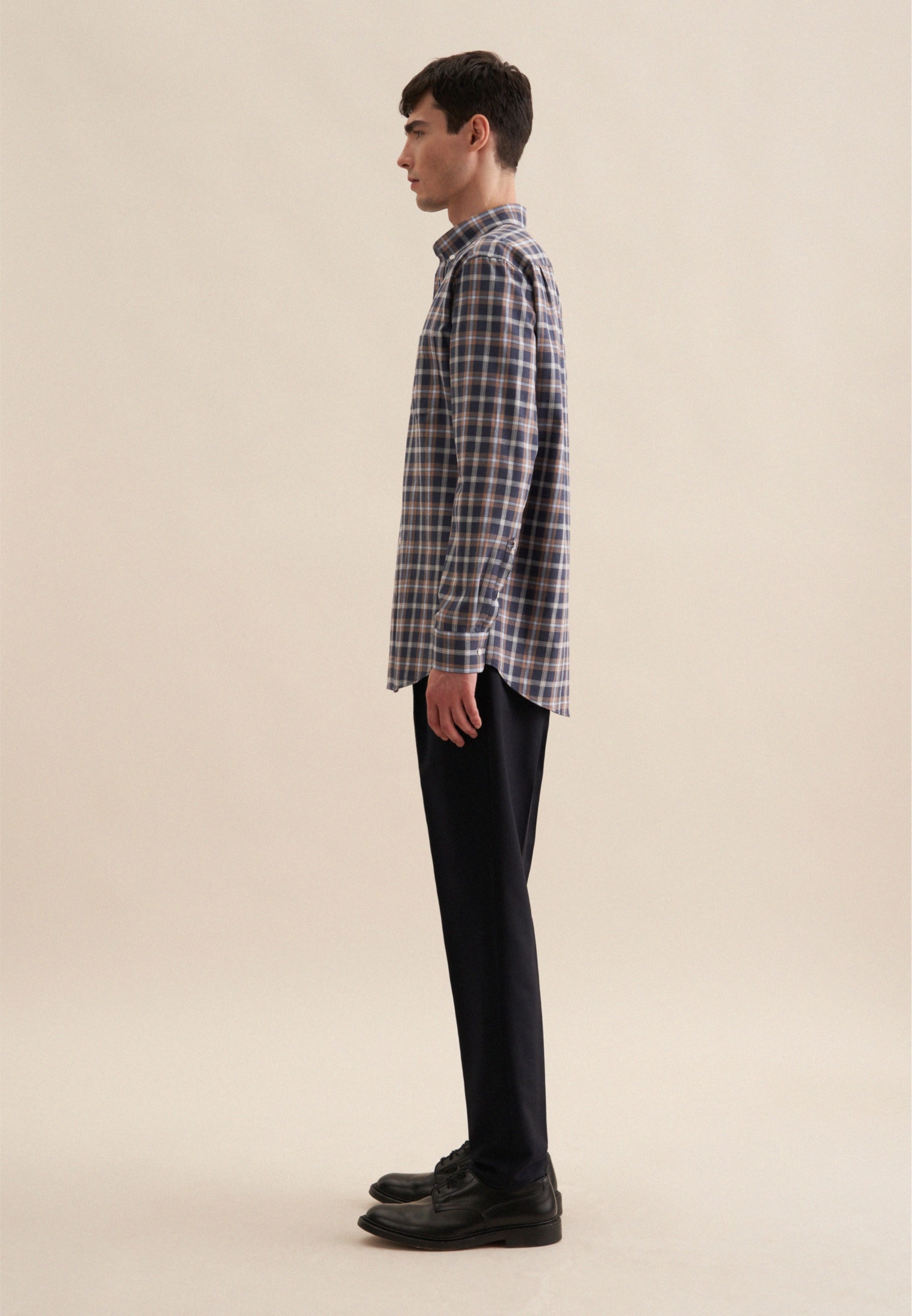 seidensticker Flanellhemd »Regular«, Regular Langarm Button-Down-Kragen Karo