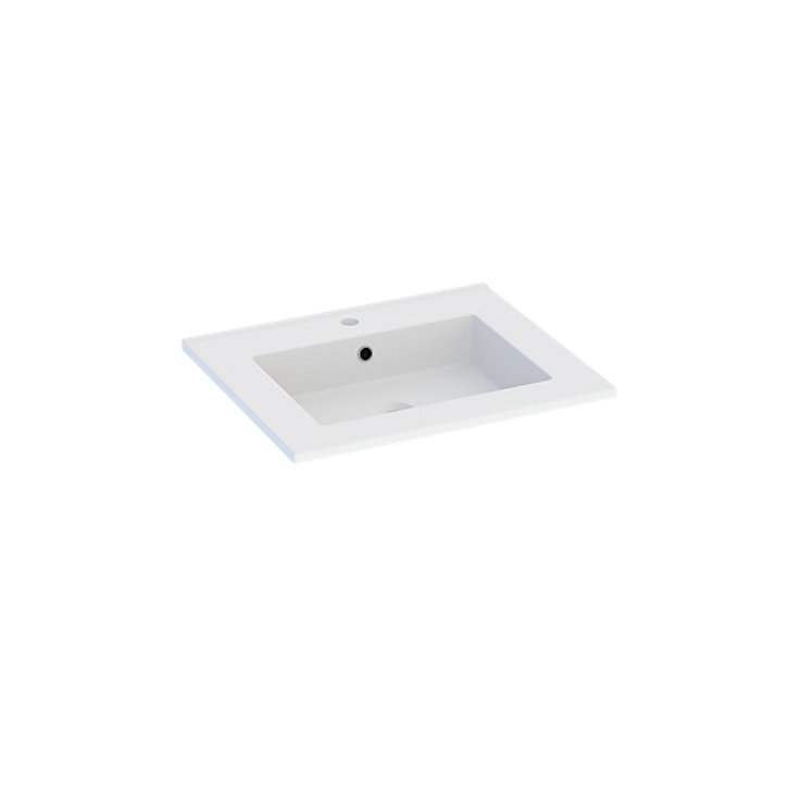Plan vasque en céramique blanc Calao 60 cm