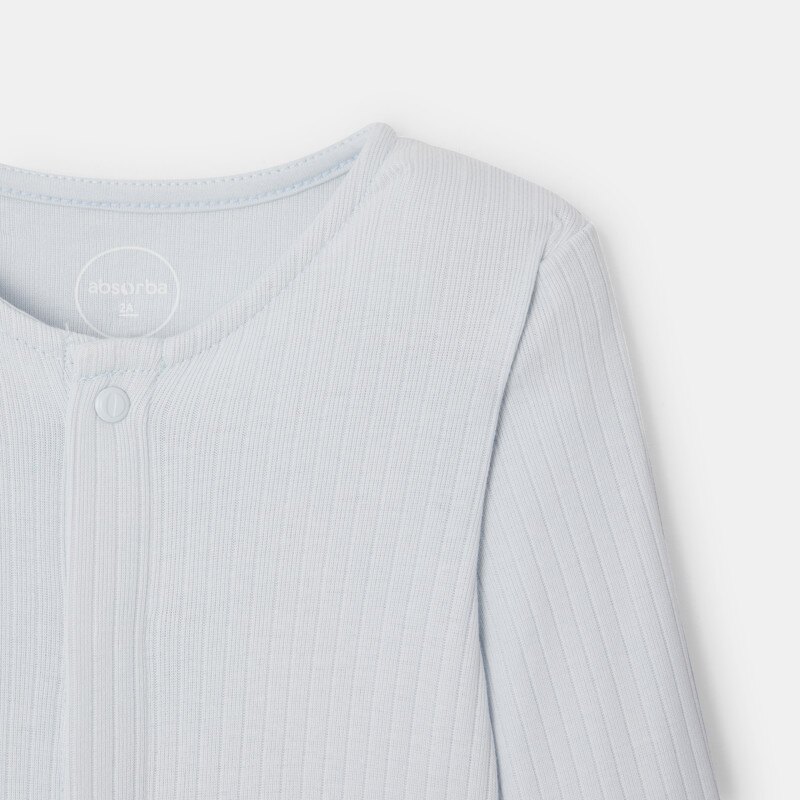 Body manches longues en coton bleu clair naissance Absorba Bleu