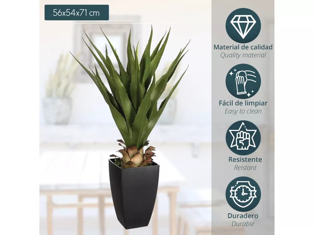 Palmier artificiel en pot l.56 x d.54 x h 70, vert