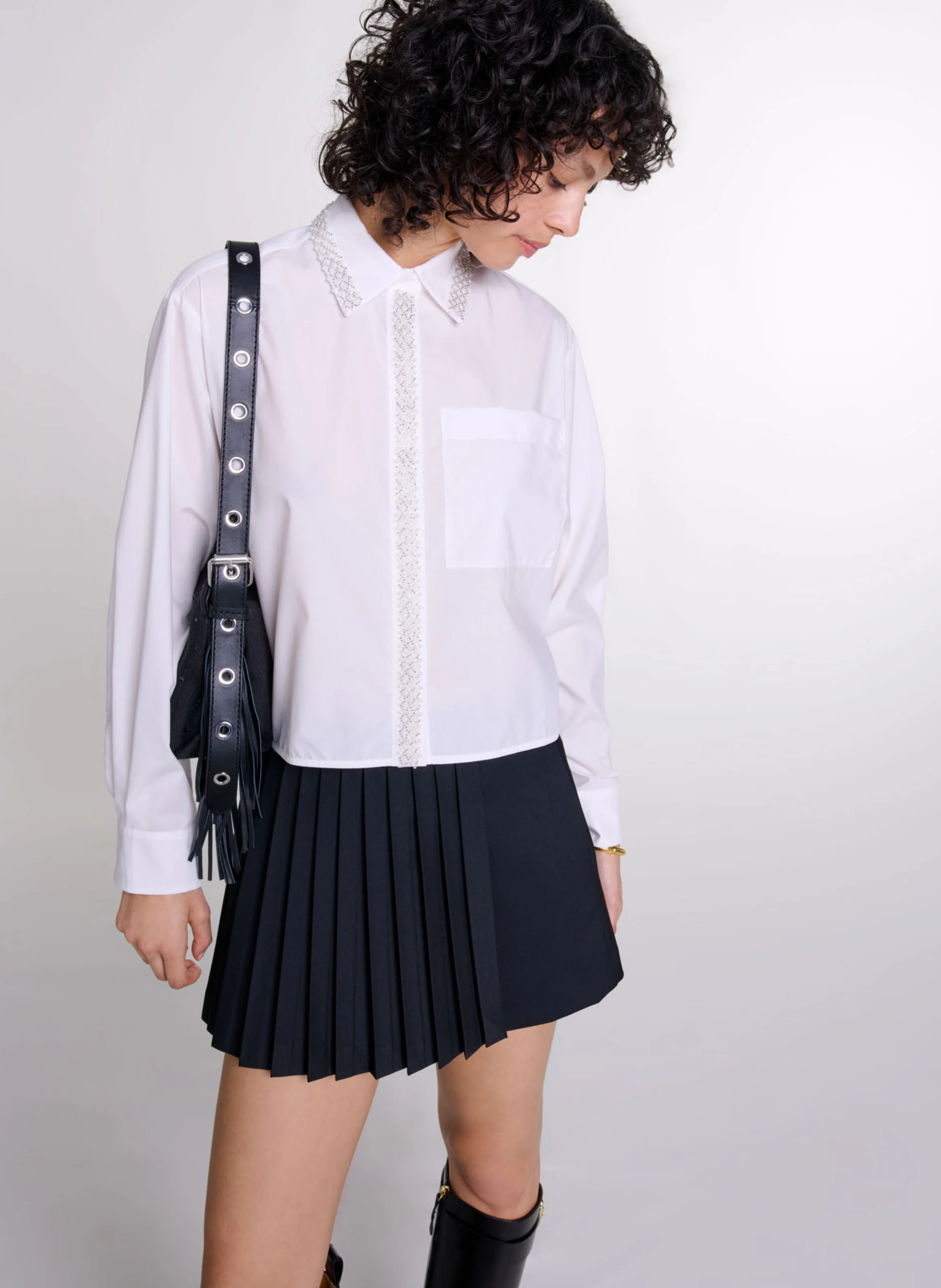 Chemise col classique en coton | Blanc