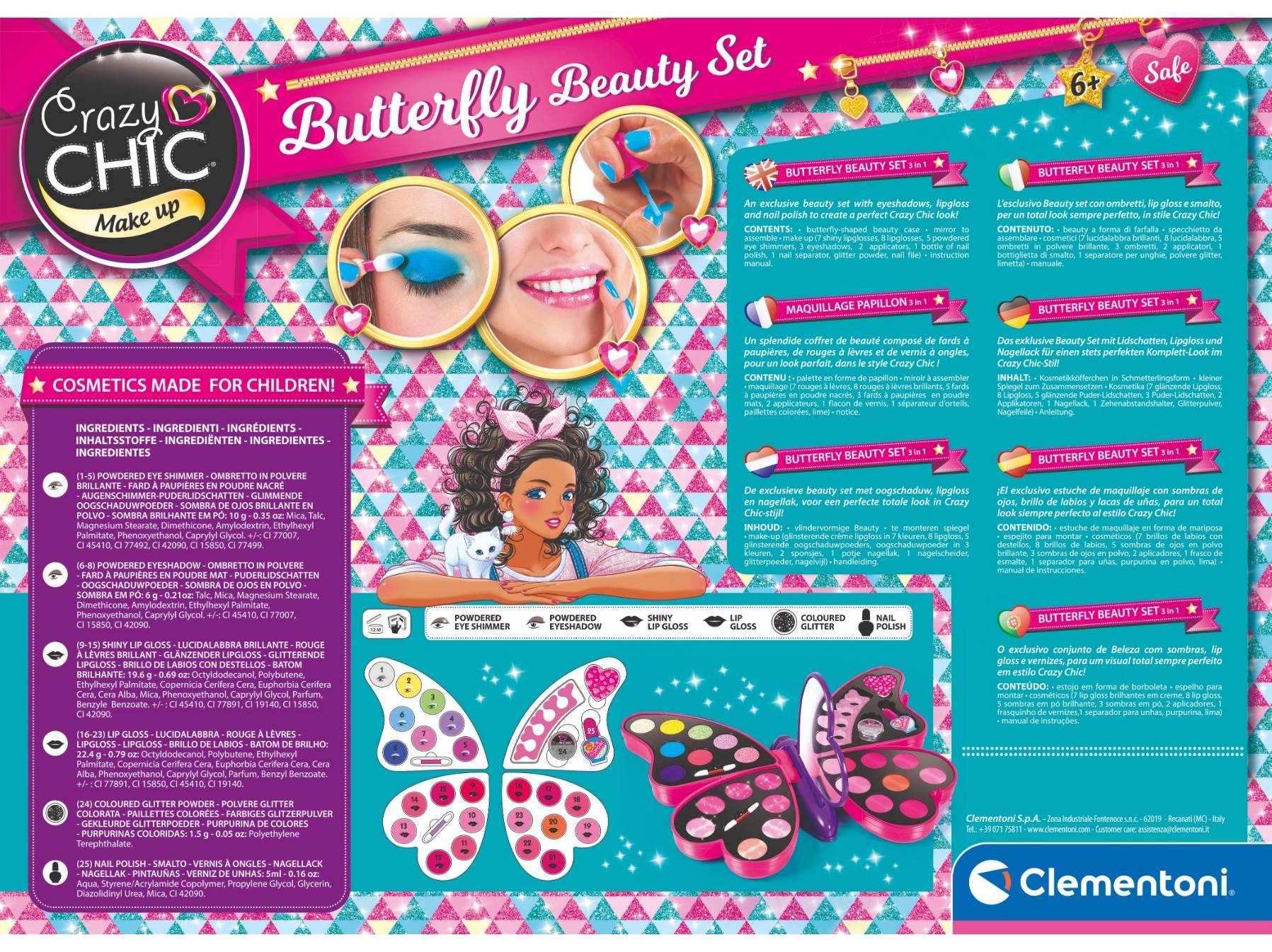ESTOJO MAQUILHAGEM BORBOLETA CRAZY CHIC