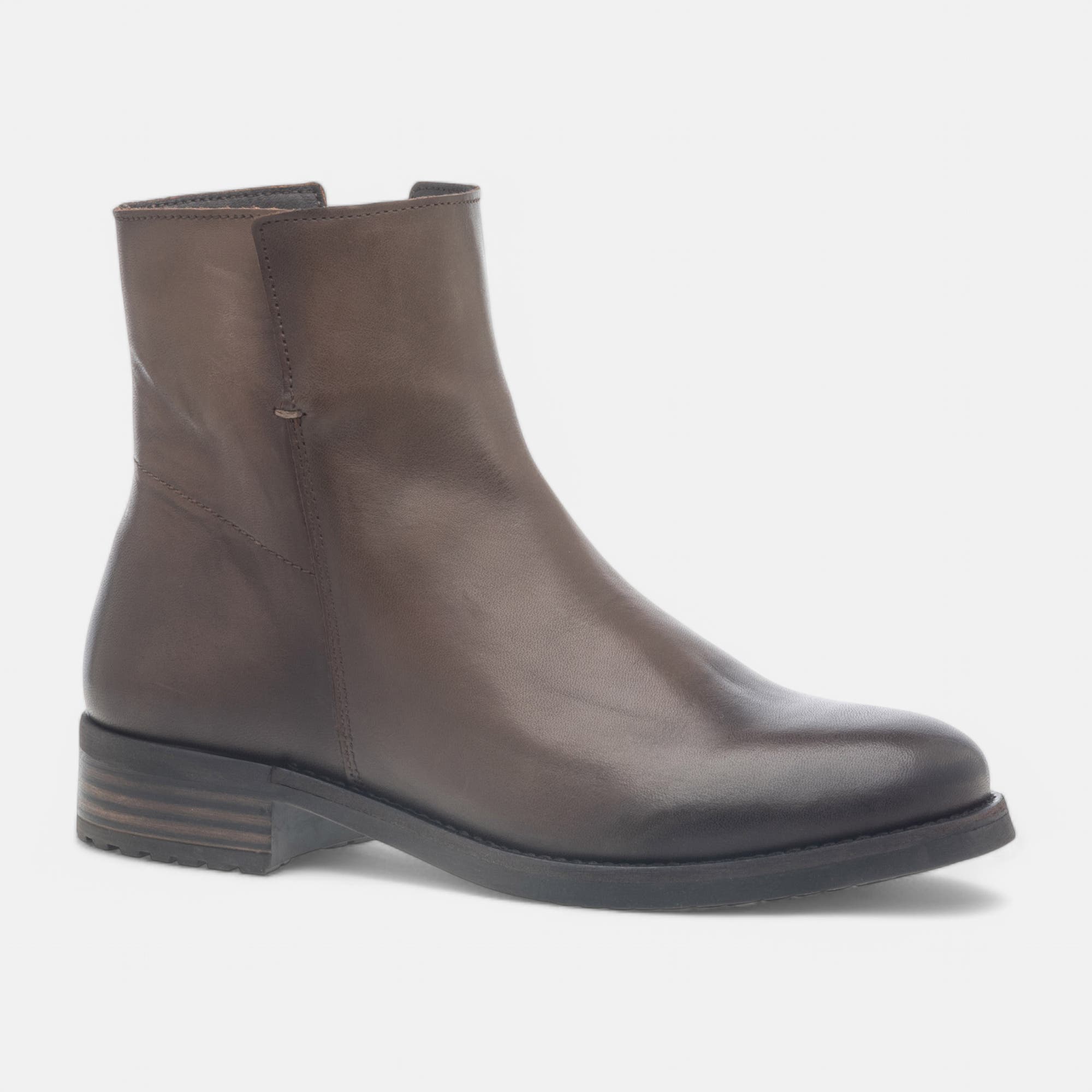 Bottines Femme en cuir taupe