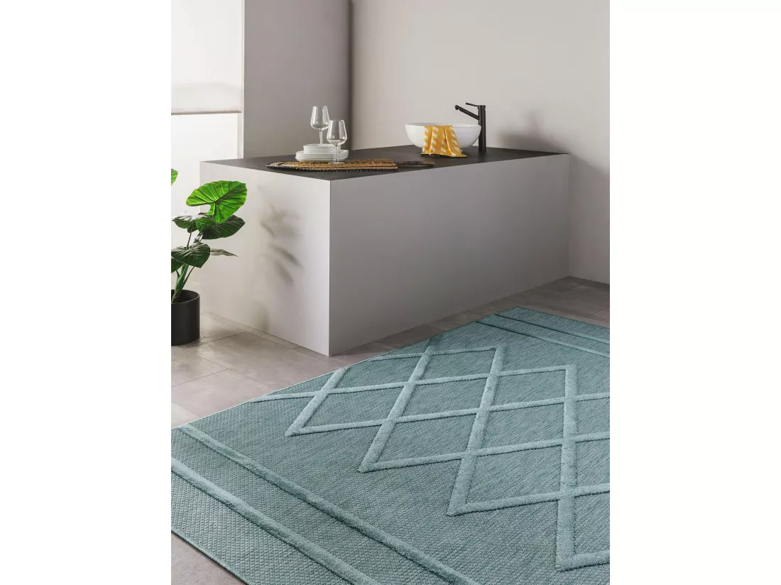 Tapis d'extérieur & intérieur Bonte Turquoise 120x170 cm