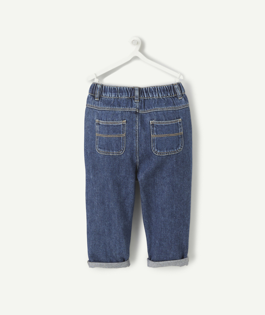 PANTALON RELAX BÉBÉ GARÇON BLEU EN DENIM LOW IMPACT