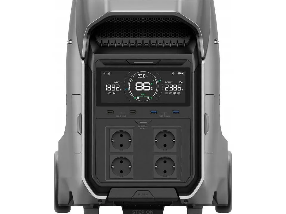 EcoFlow Delta Pro 3 - Transportabel strømstation - AC 200-240 V - 4000 Watt - litiumjernfosfat - Bluetooth, Wi-Fi, CAN - output-stikforbindelser: 8 - Europa
