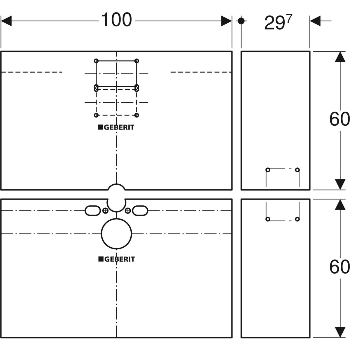 Geberit GISeasy gipskartonplaten toiletmodule m. reservoir UP200 planchetbed