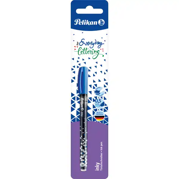 Tintenschreiber Inky Blau Blisterverpackung