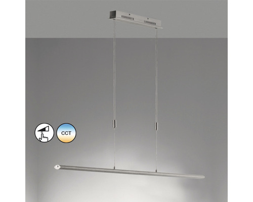 LED hanglamp CCT + dimbaar 41W 4500 lm 2700/3350/4000 K HxB 100-160x140 cm aluminium/nikkel kleur mat