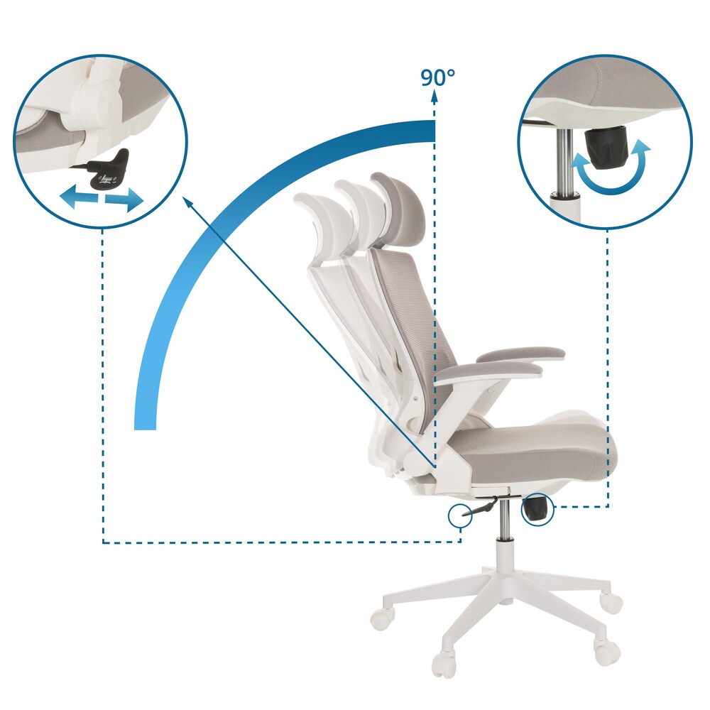 Home Office Bürostuhl VENDO W Stoff/Netzstoff mit Armlehnen hjh OFFICE