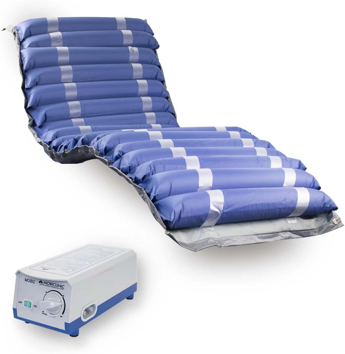 Mobiclinic®, Antidekubitus matratze, Mobi 2, Für dekubitus Grad i und ii, Mit wechselluft, Luftmatratze selbstaufblasend, Luftkissen, 200 x 86 9, 5, 20 zellen, Farbe blau