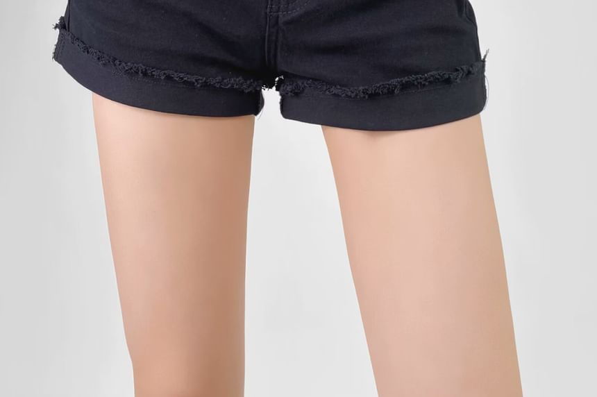 Faiar - Gewassen denim shorts met hoge taille