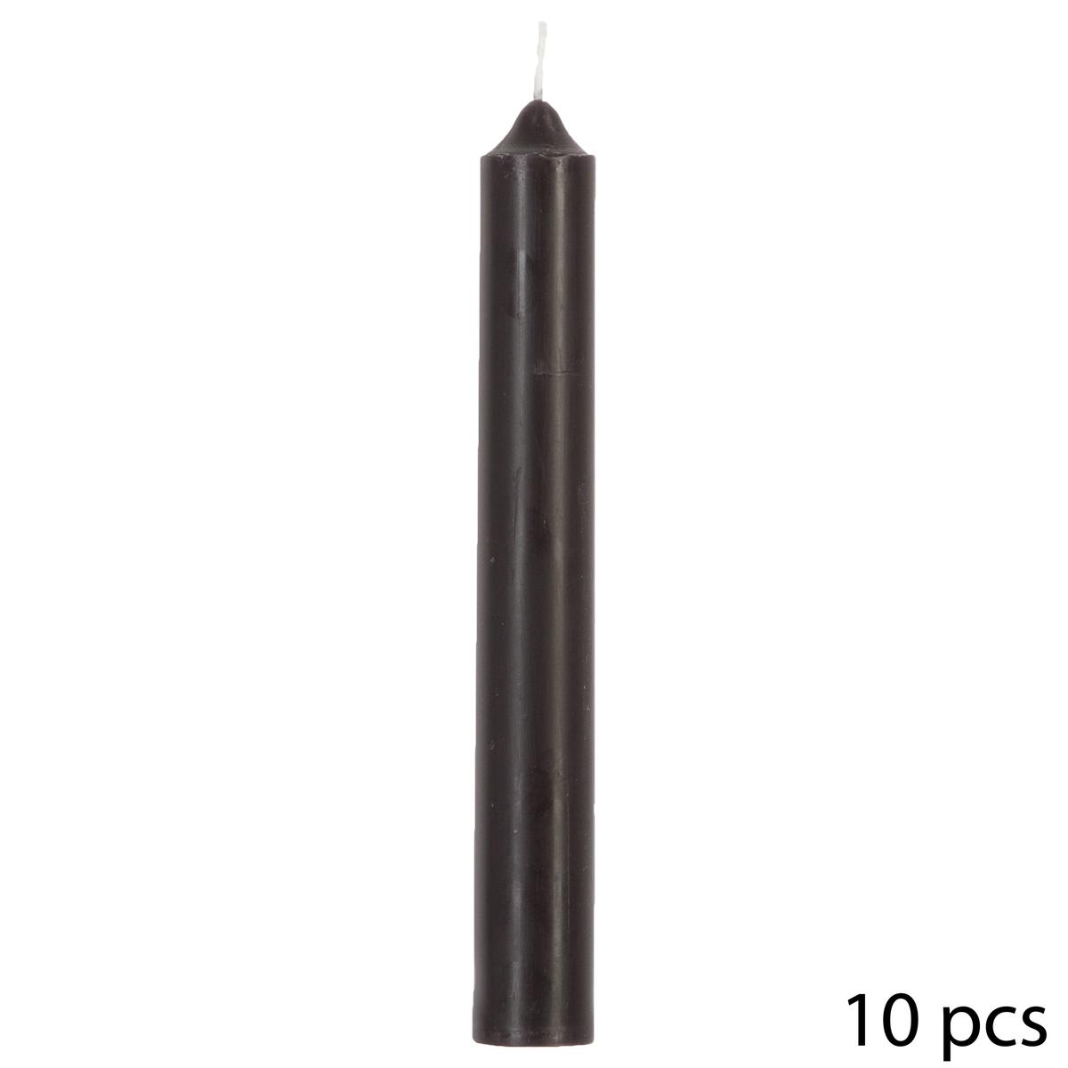 BOUGIE BATON HUGO NOIR H.16CM X10 PIECES