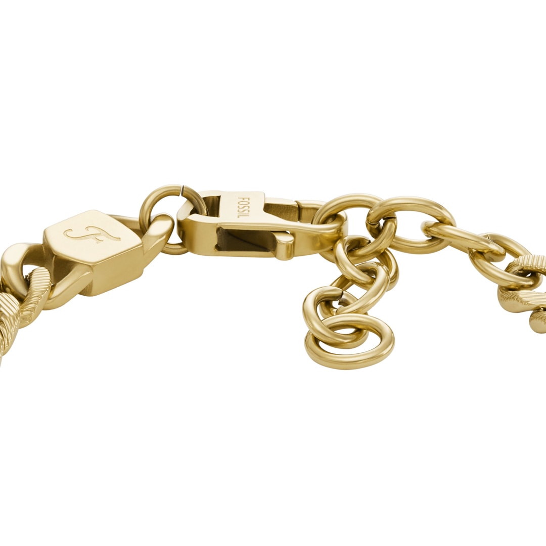 Fossil Harlow Armband Linear Texture Chain Goldig