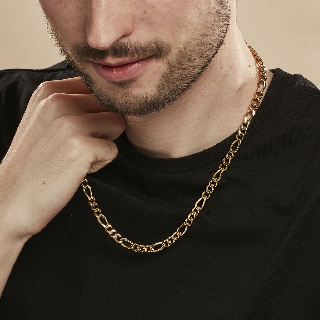 Collier Maille Acier Doré Virgil