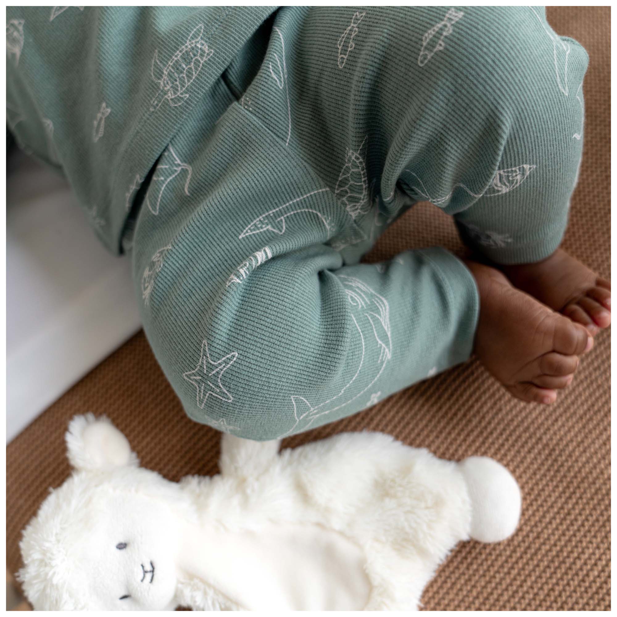 Prénatal baby pyjama onderwater rib groen