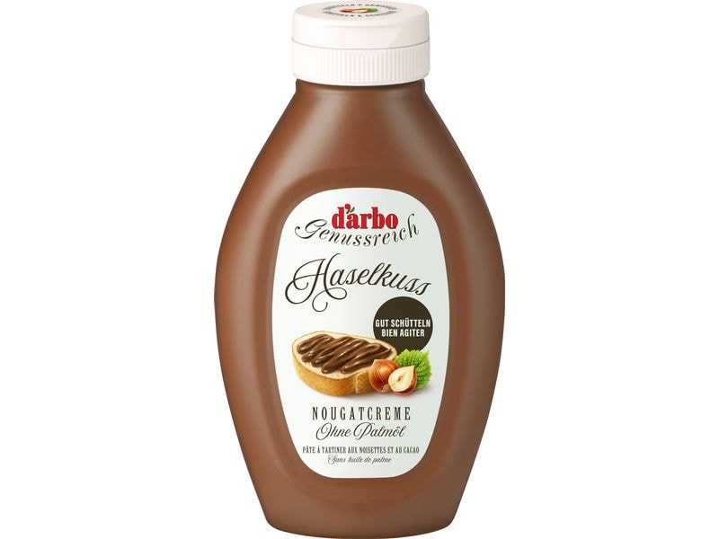 D'arbo Nougatcreme Haselkuss Dosier-Tube 320 g Haselnuss-Nougat Tube