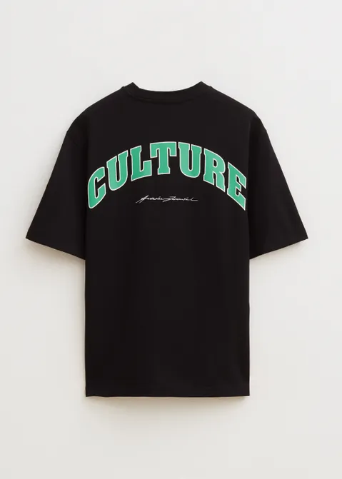 T-shirt met print culture zwart (ZWART)