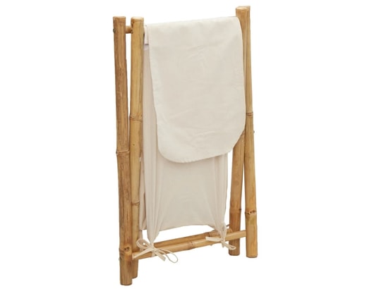 VIDAXL - Panier à linge blanc crème 45x55x63,5 cm bambou