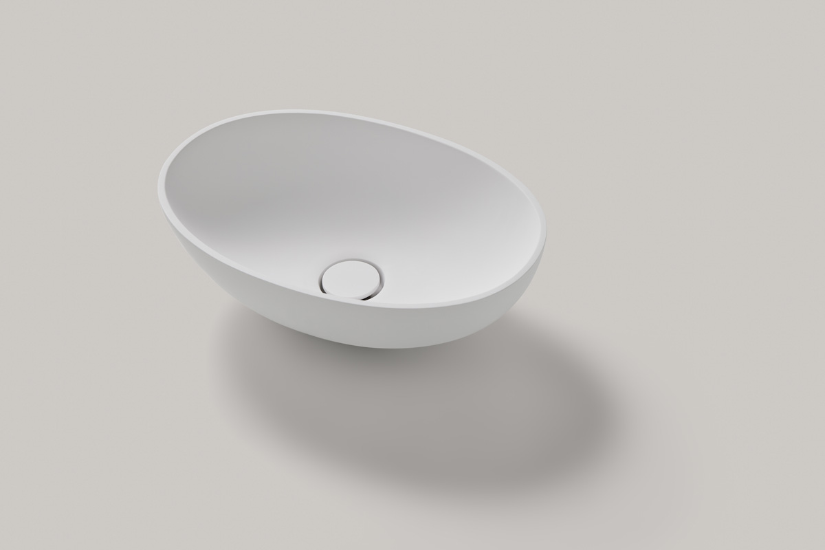 Resigres Lavabo 1341 waskom ovaal 50x35cm solid surface wit