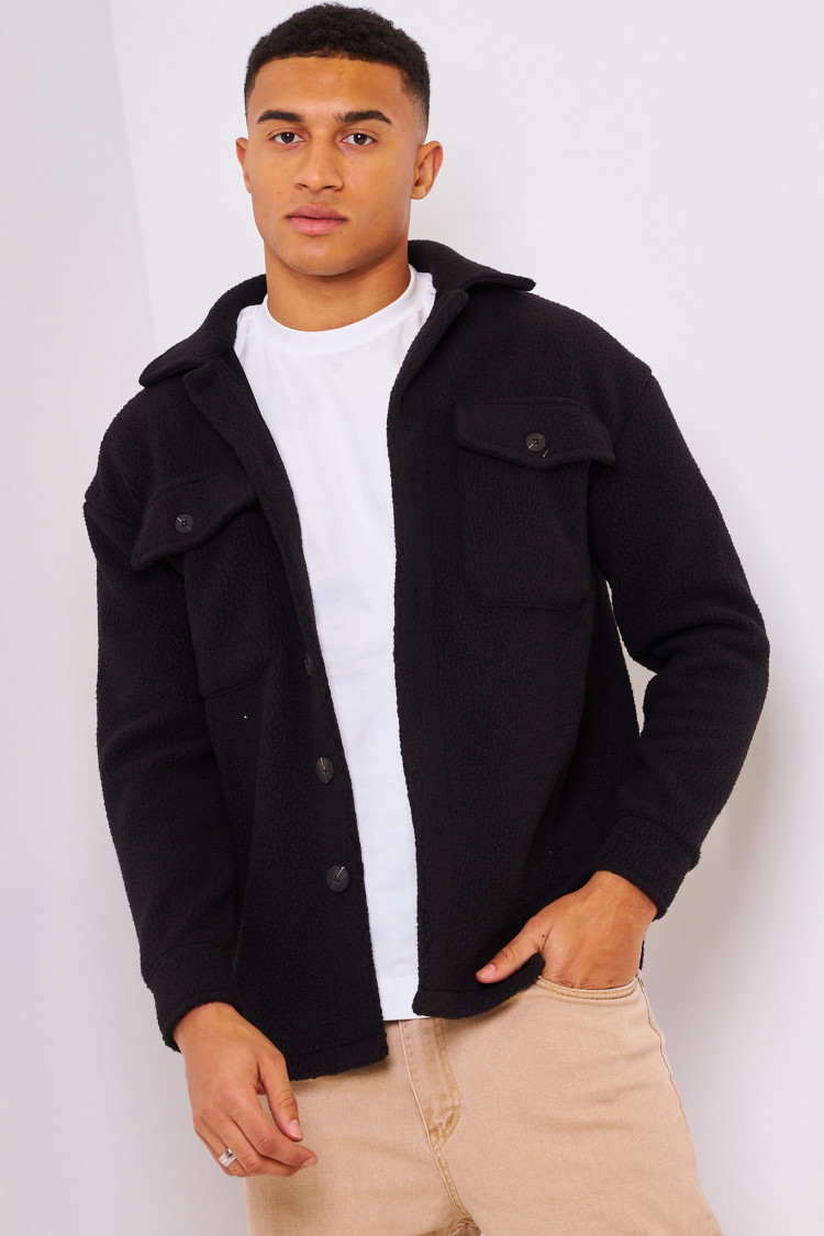Veste en peau de mouton noire