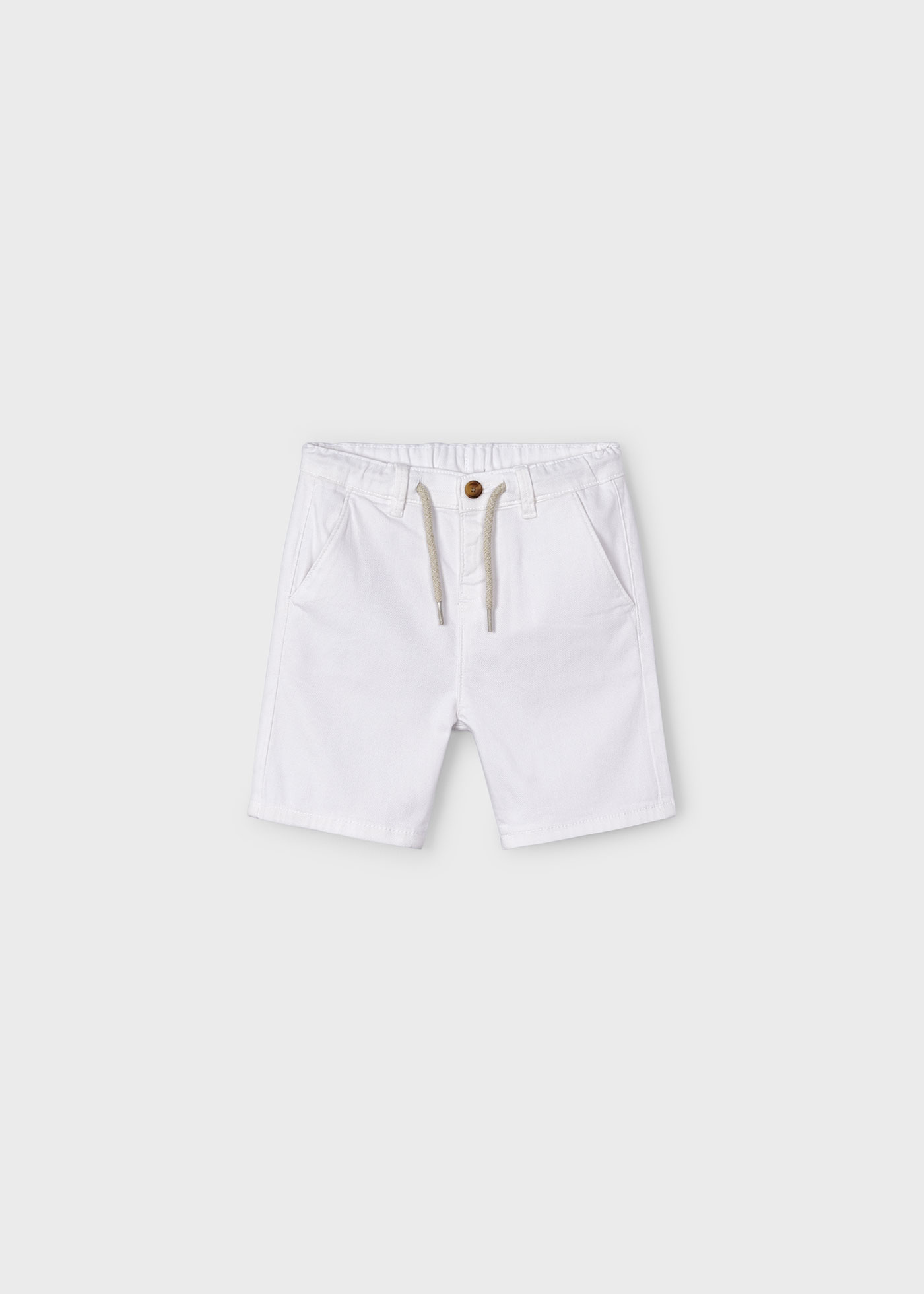 Bermuda estruturada Better Cotton branca para menino