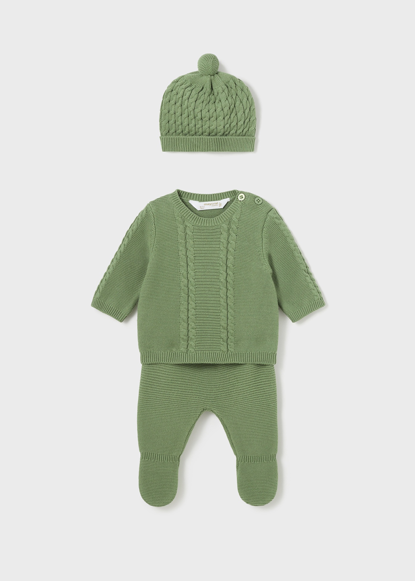 Conjunto de malha de algodão Better Cotton de 3 peças para recém-nascido