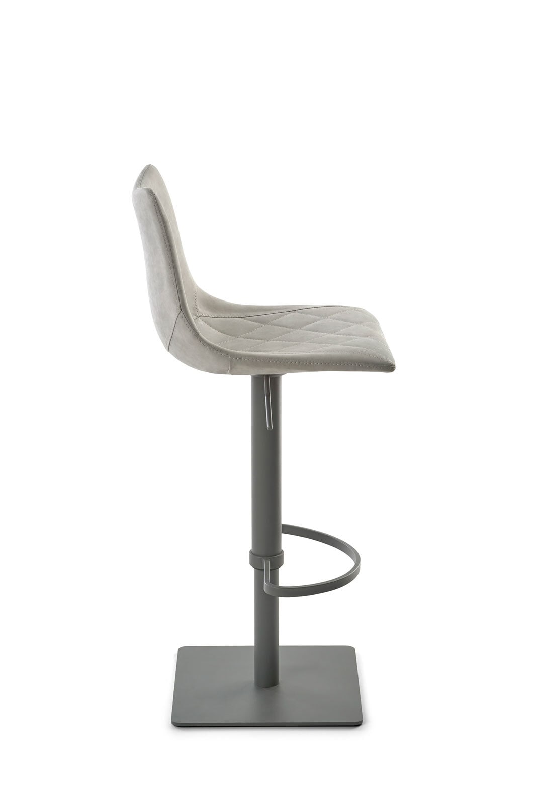 Barhocker MY TOBY II Drehgestell Lederlook lichtgrau