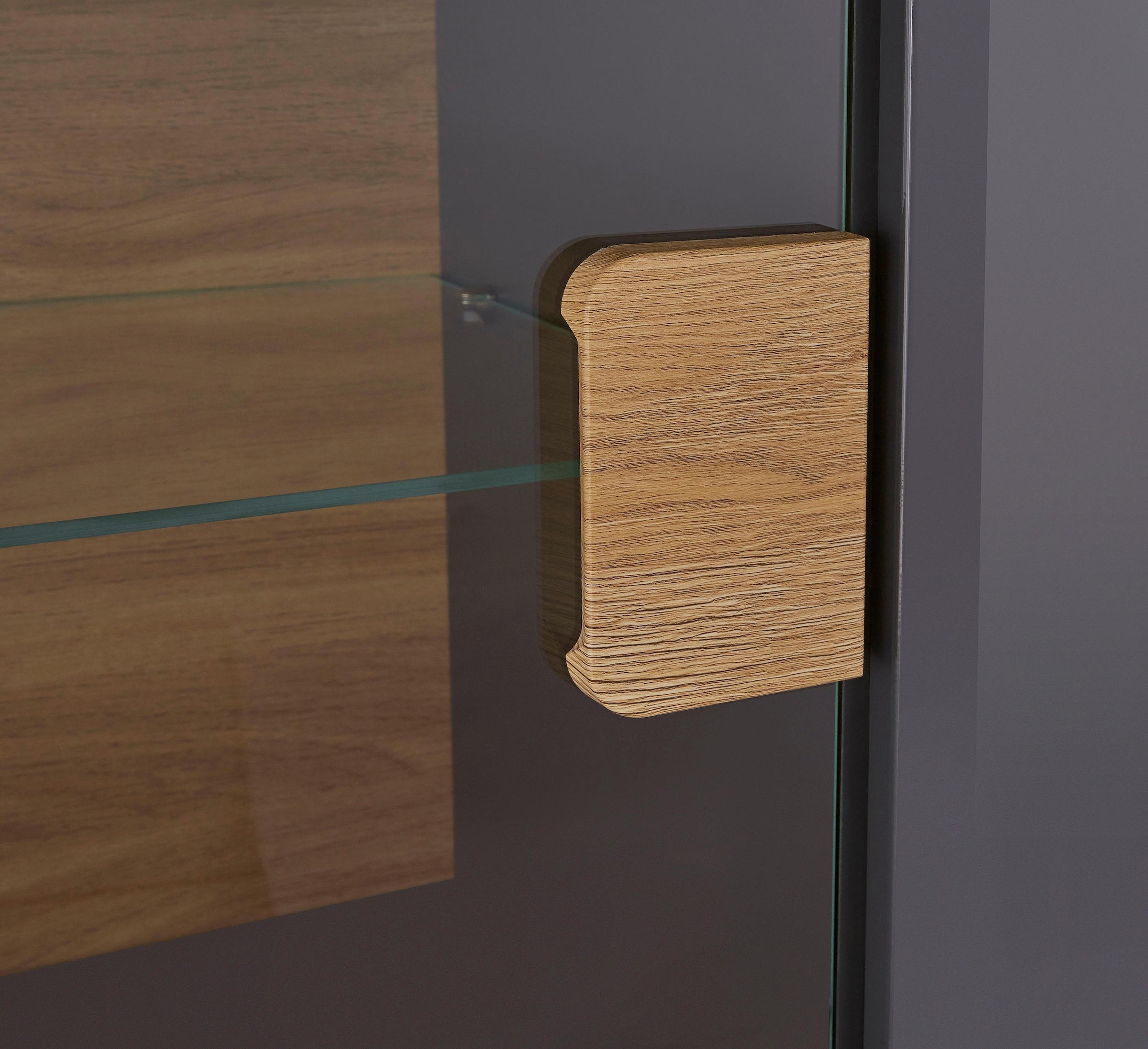 INOSIGN Highboard »Toledo,Breite 147,5cm,trendige Hochkommode mit 3Türen und Schublade« Hochschrank mit Glas-Partien,stylische Hochglanzfronten