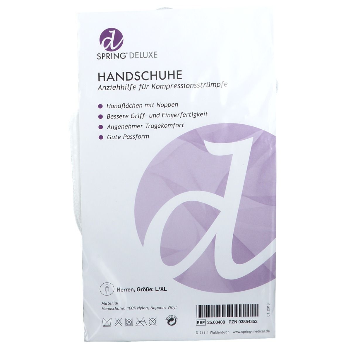 SPRING® Noppenhandschuhe für Kompressionsstrümpfe Herren